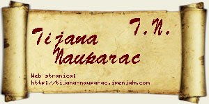 Tijana Nauparac vizit kartica